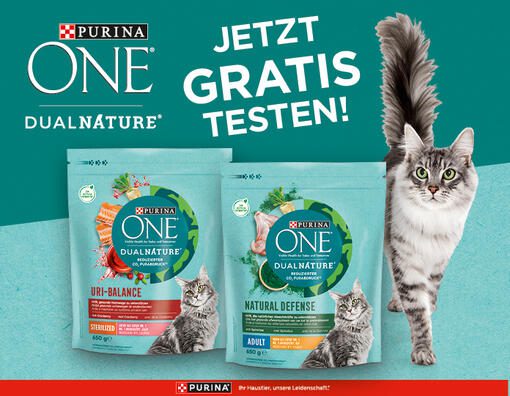  - PURINA ONE DualNature Katzenfutter (bis zu 6€) – GRATIS TESTEN dank GELD-ZURÜCK-AKTION