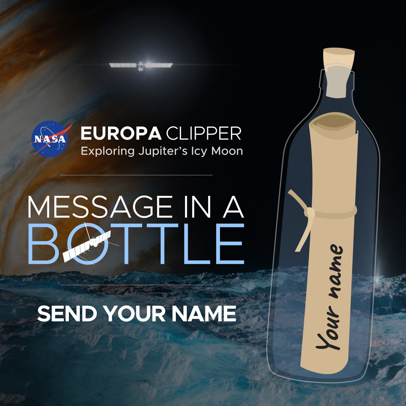  - Dein Name auf der NASA-Raumsonde Europa Clipper auf dem Weg zum Jupitermond incl. Bild als Download