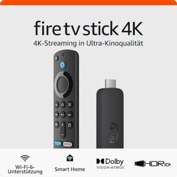 amazon fire tv stick 4k, mit unterstützung für wi fi 6 sowie streaming in dolby vision/atmos und hdr10+