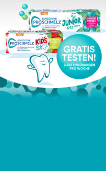 sensodyne proschmelz kids oder junior zahnpasta gratis testen dank geld zurÜck aktion